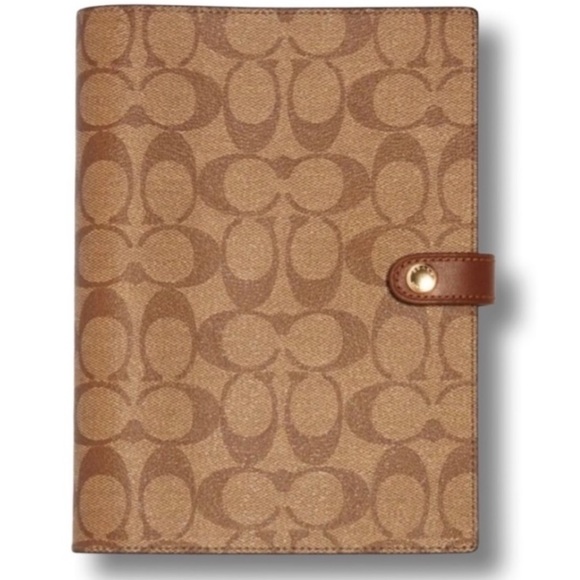 Coach | Office | Coach Signature Canvas Leather Notebook Refillable ...